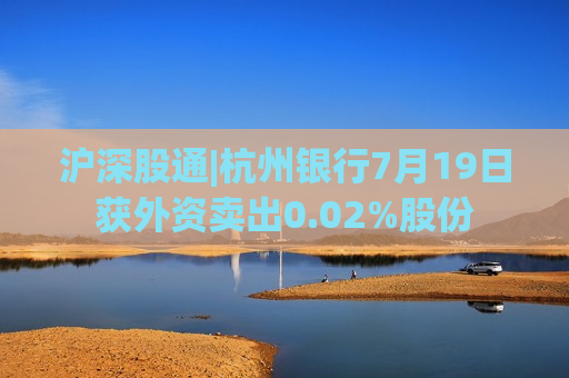 沪深股通|杭州银行7月19日获外资卖出0.02%股份 第1张 沪深股通|杭州银行7月19日获外资卖出0.02%股份 第1张