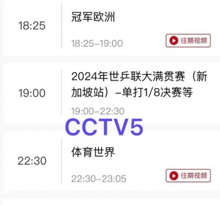 今日cctv5节目表(今日cctv5节目表预告单直播)