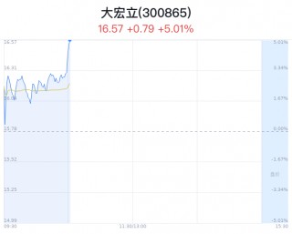 大宏立股价上涨5.01% 主力净流出21万元
