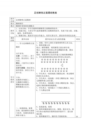 足球脚外侧踢球教案(足球脚外侧踢球重难点)