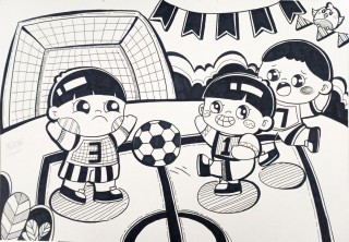 足球的画(小朋友踢足球的画)