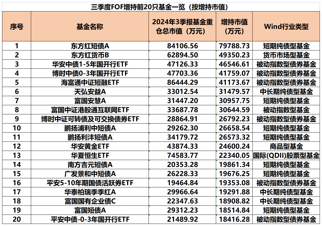 公募FOF最新重仓基金曝光 第3张 公募FOF最新重仓基金曝光 第3张