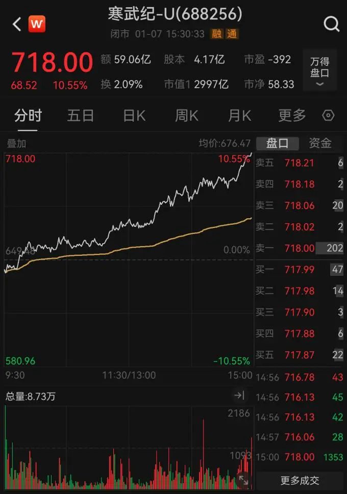 闯进公募基金前30大重仓股的寒武纪,股价再创历史新高 第1张 闯进公募基金前30大重仓股的寒武纪,股价再创历史新高 第1张