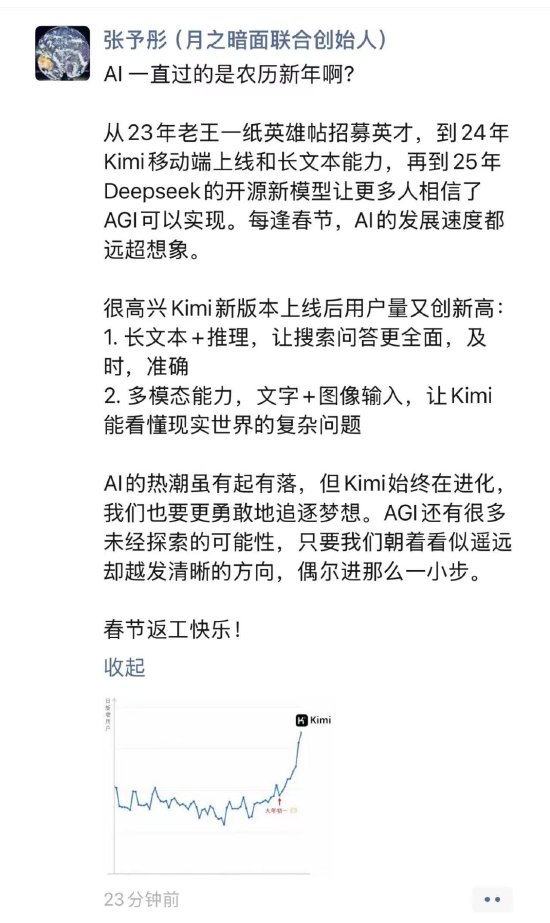 月之暗面张予彤:AI一直过的是农历新年啊? 第1张 月之暗面张予彤:AI一直过的是农历新年啊? 第1张