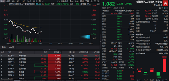 创AI回调，光环新网领跌超9%，资金逢低介入！创业板人工智能ETF华宝（159363）获净申购4100万份  第1张