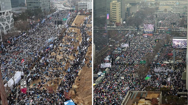 尹锡悦获释第二天，韩国大批民众在首尔市中心集会，组织方预计10万人参加  第1张